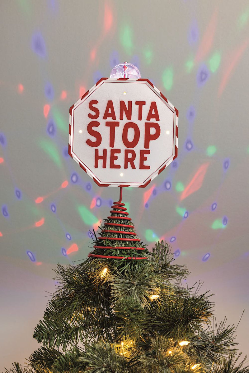 Santa Stop Projector Tree Topper