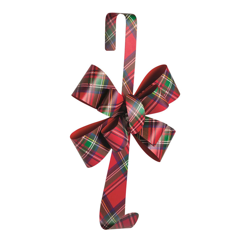 Tartan Metal Bow Wreath Hanger