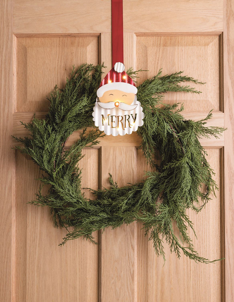 LED Santa Wreath Hanger