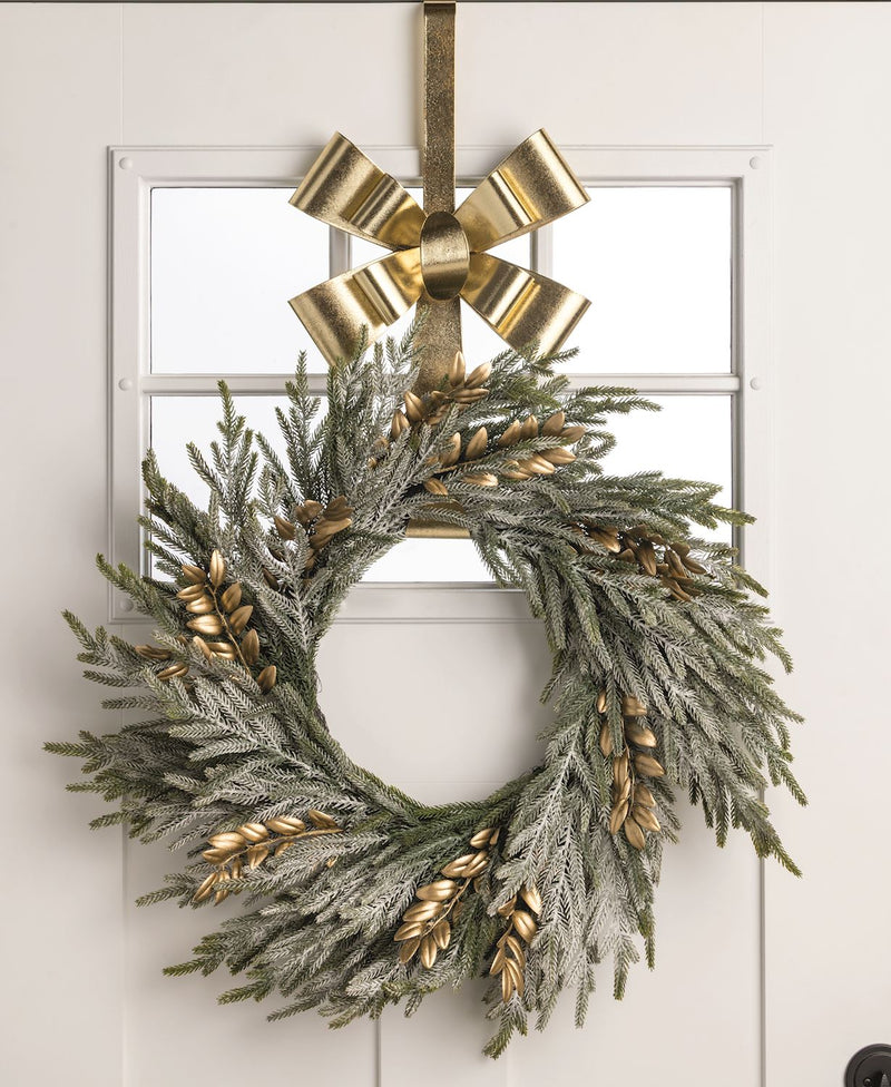 Gold Metal Bow Wreath Hanger