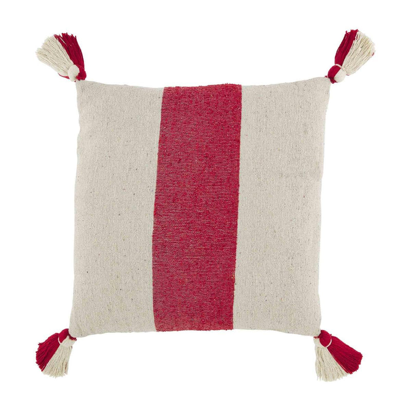 Red / White Stripe Square Pillow