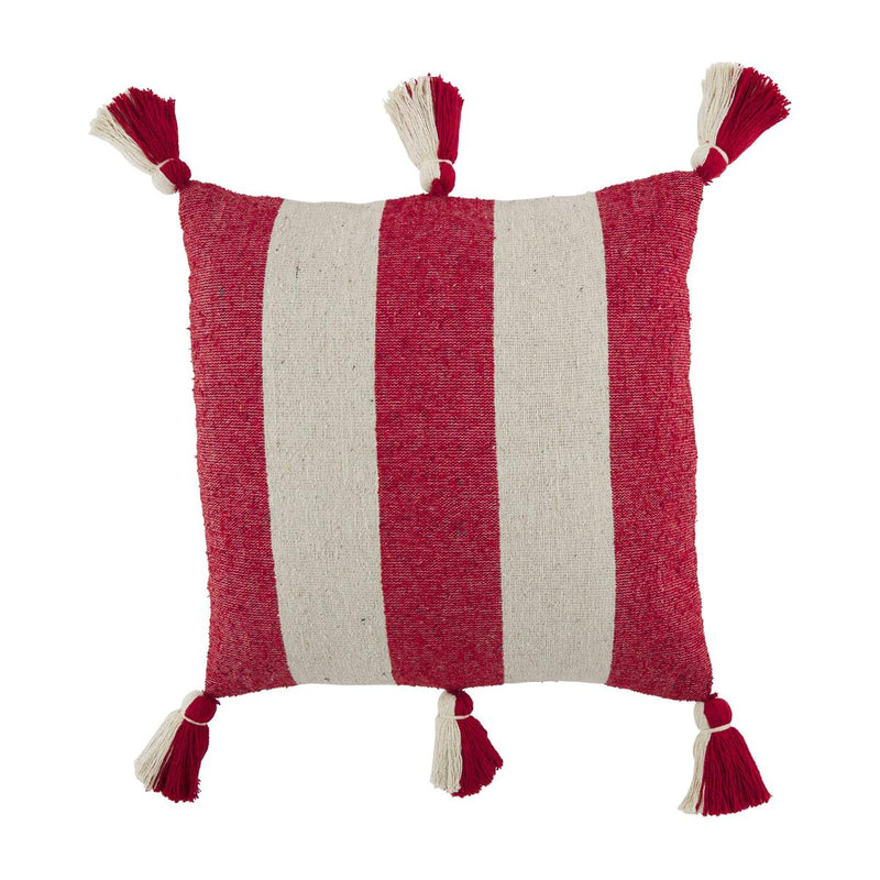 Red / White Stripe Square Pillow