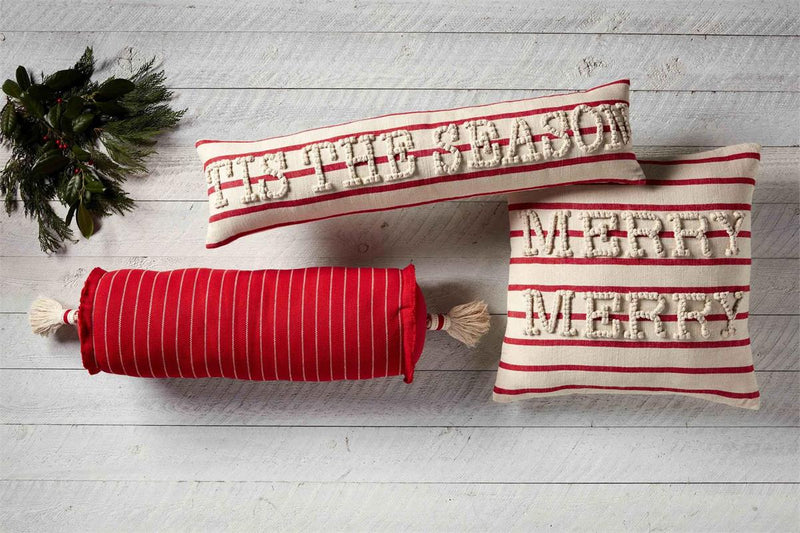 Red Stripe Holiday Bolster