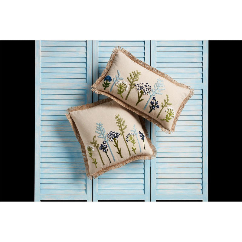 Floral Embroidery Pillow