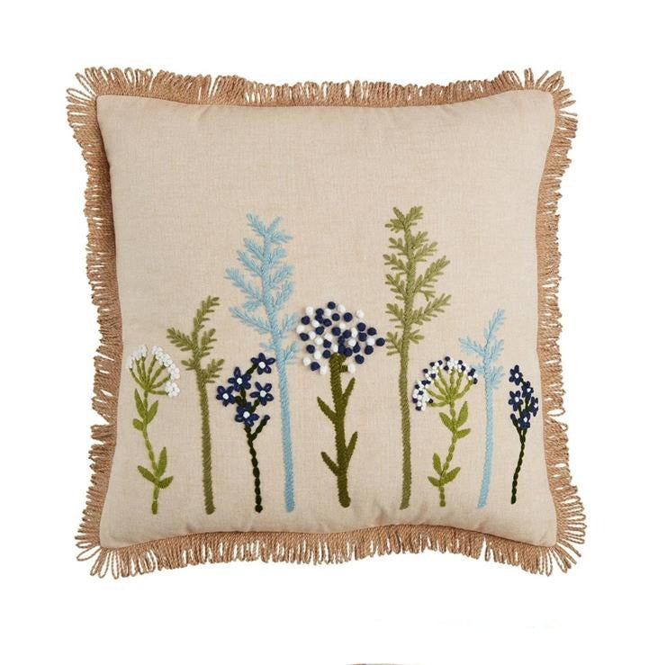 Floral Embroidery Pillow