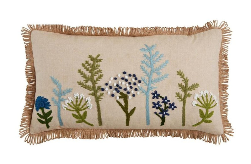 Floral Embroidery Pillow