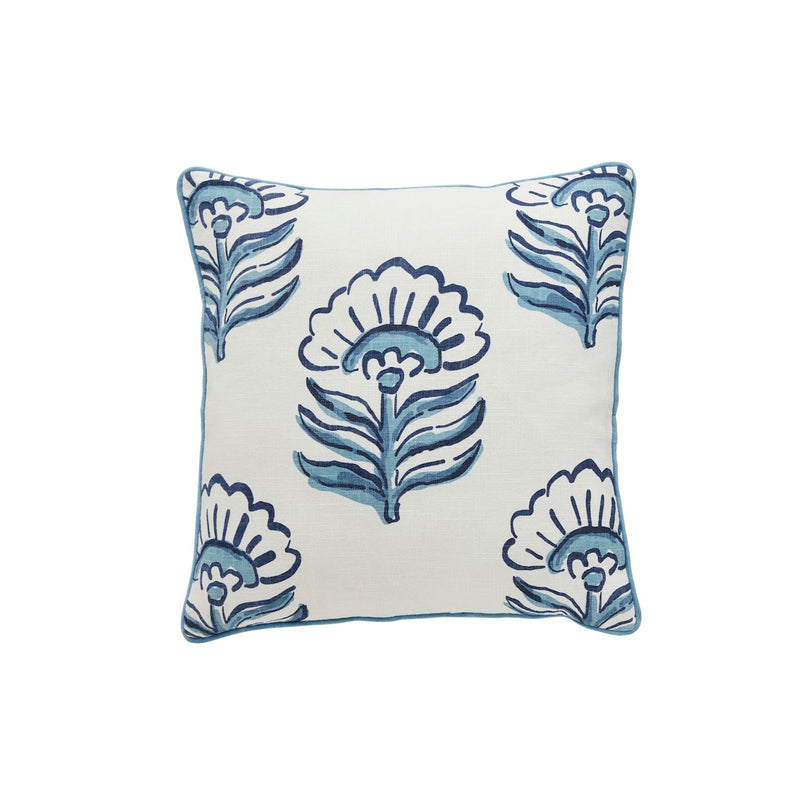 Blue Block Print Pillow