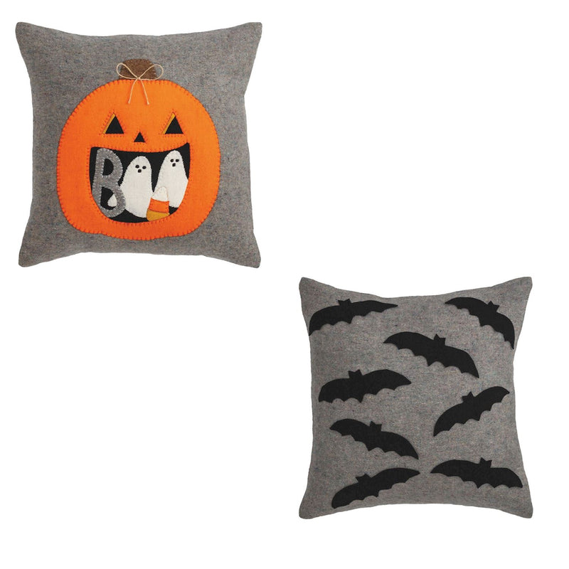 Halloween Felted Wool Pillow