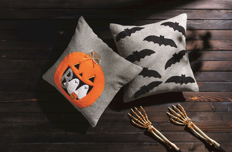 Halloween Felted Wool Pillow