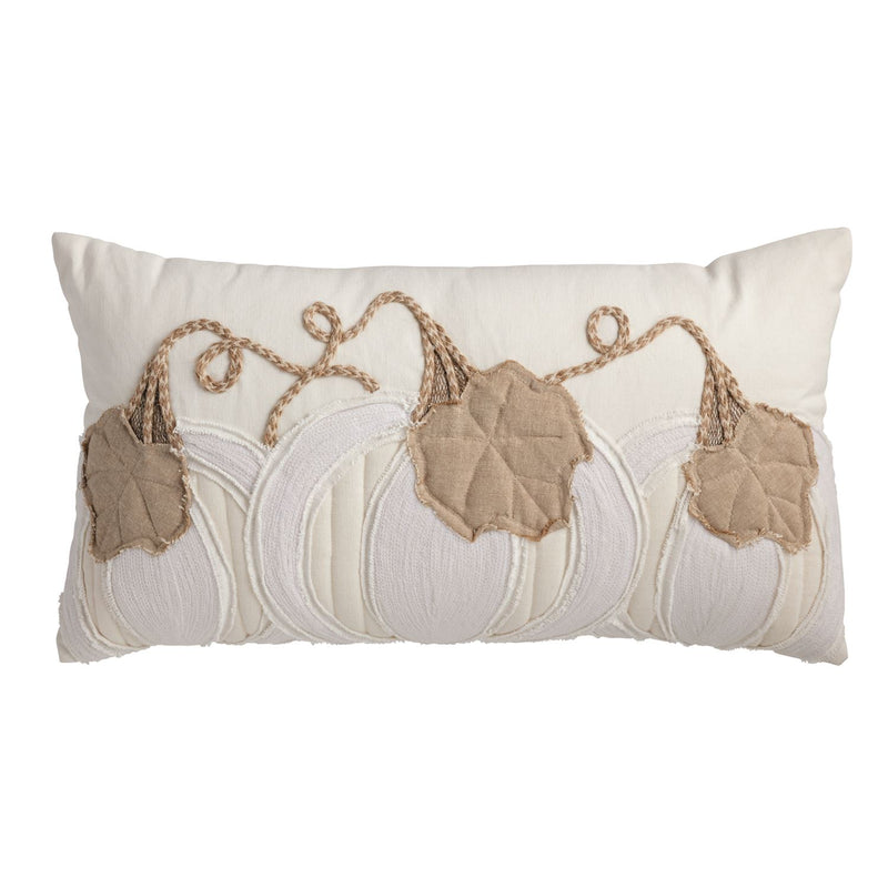 White Pumpkin Applique Pillow