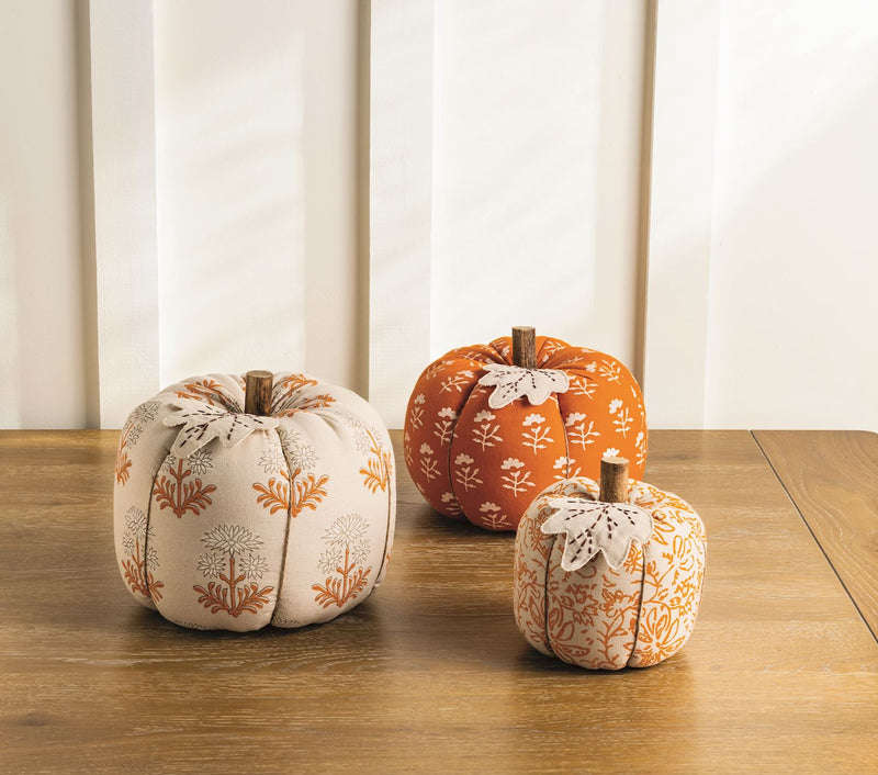 Stuffed Block Print Pumpkin