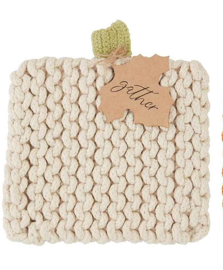 Pumpkin Knit Trivet