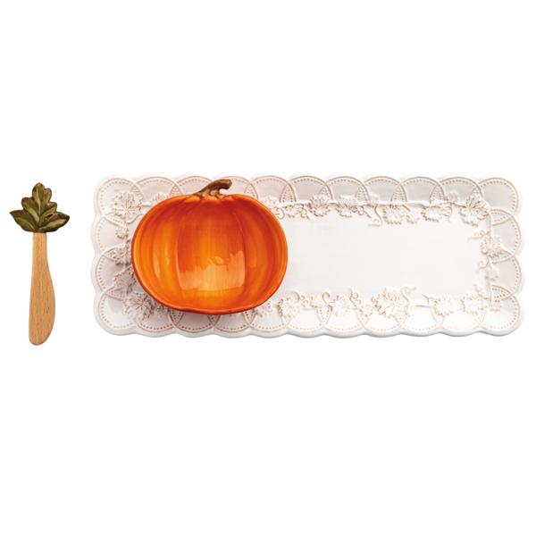 Pumpkin Tray & Dip Set