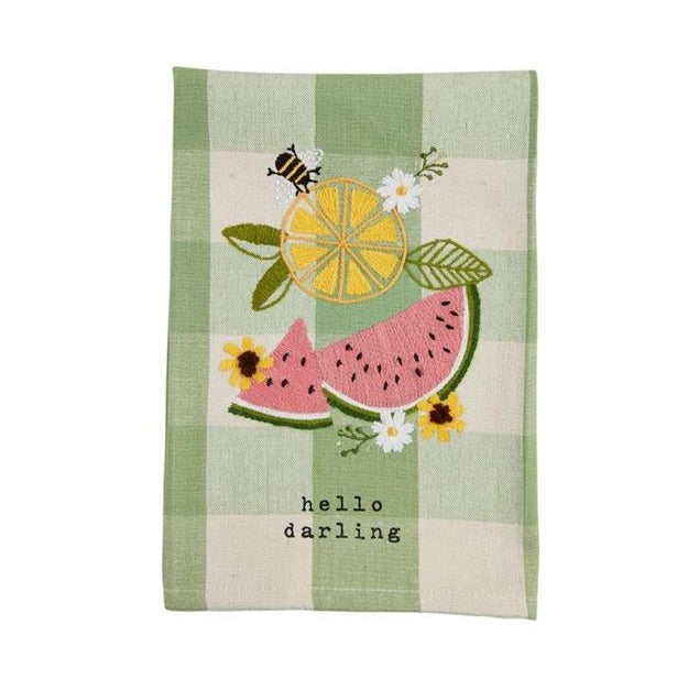 Fruity Floral Check Towel