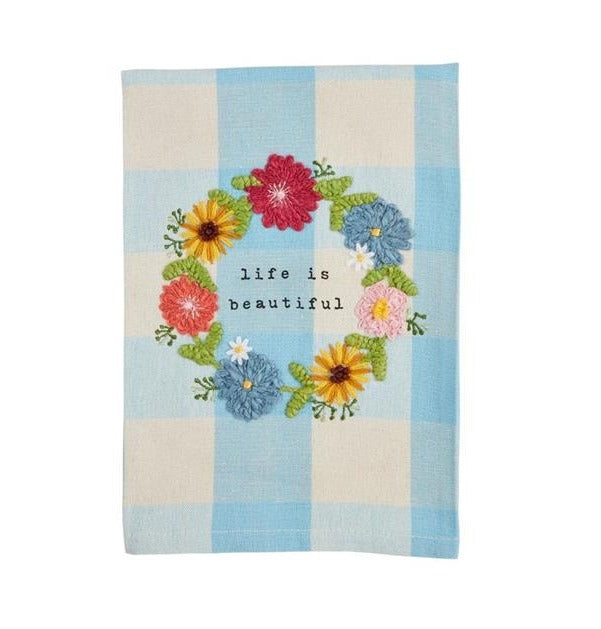 Fruity Floral Check Towel
