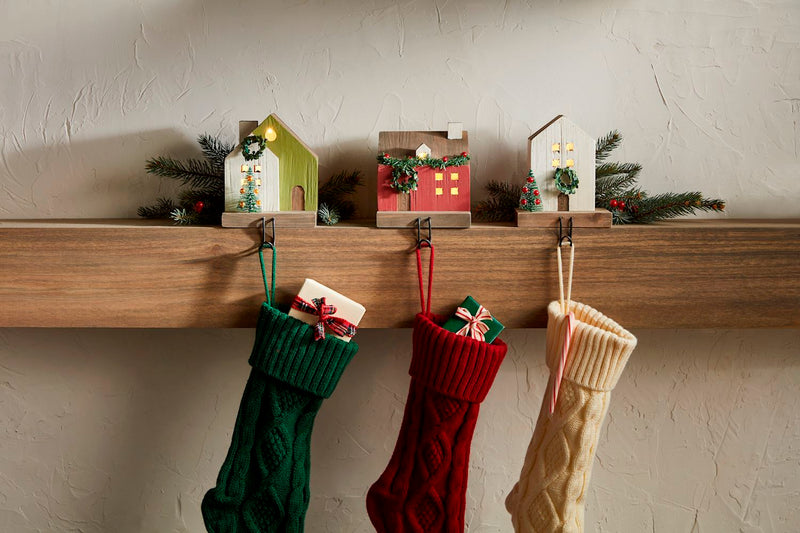 Light Up Christmas House Stocking Holder
