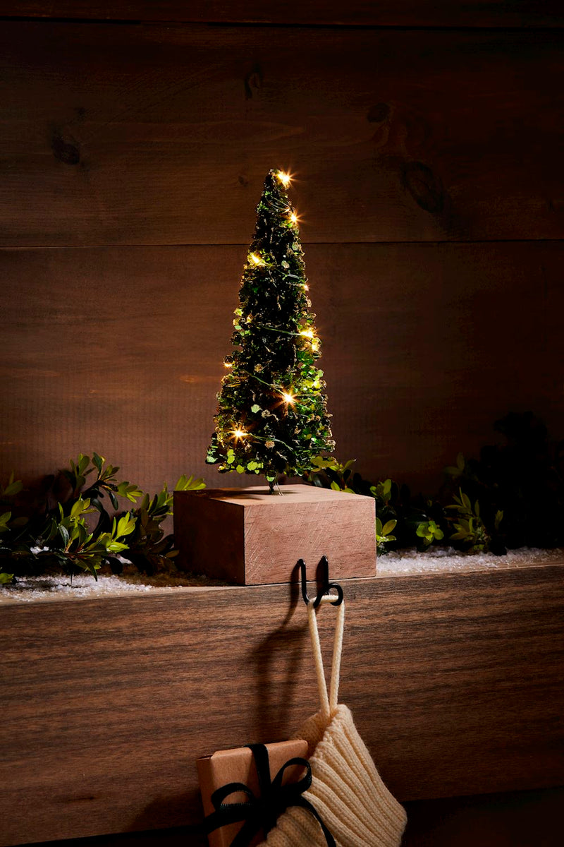Light Up Boxwood Tree Stocking Holder