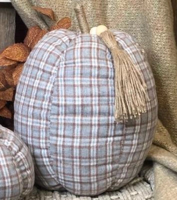 Blue & Brown Plaid Pumpkin