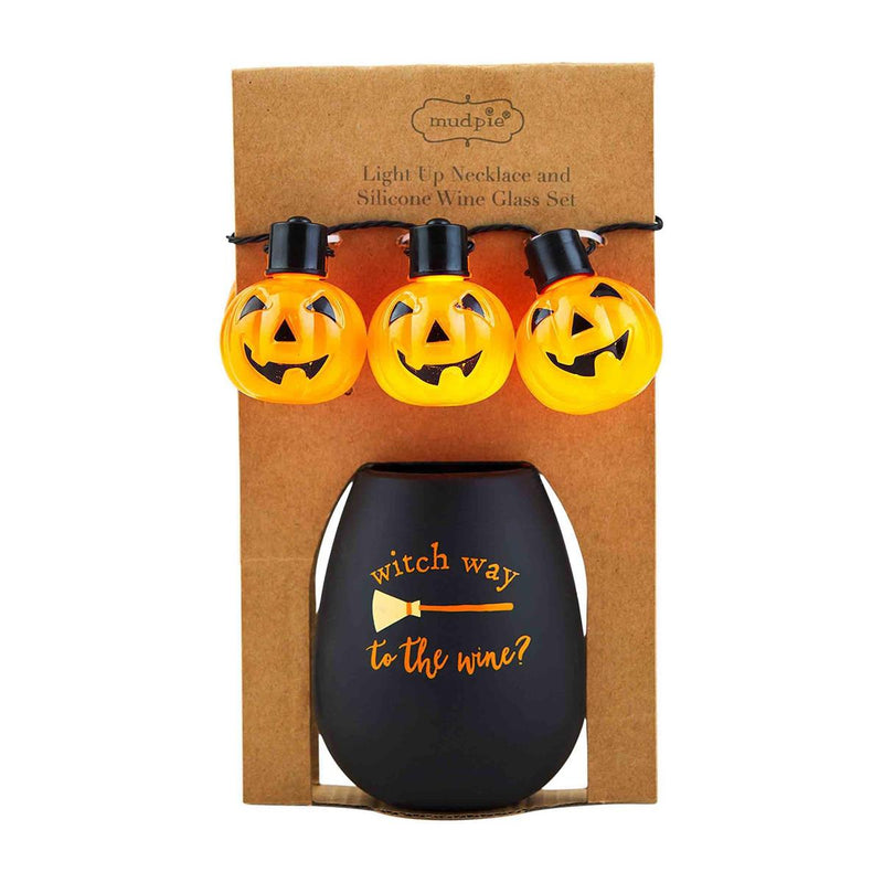 Halloween Wine Glass & Necklace Set