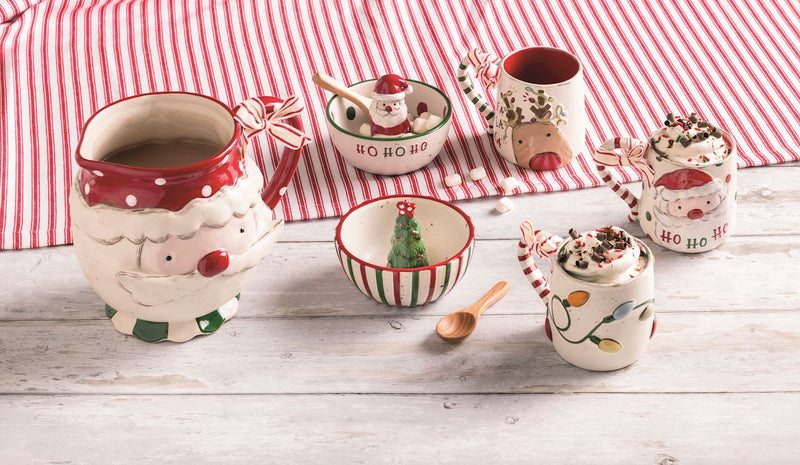 Farm Christmas Santa Pitcher