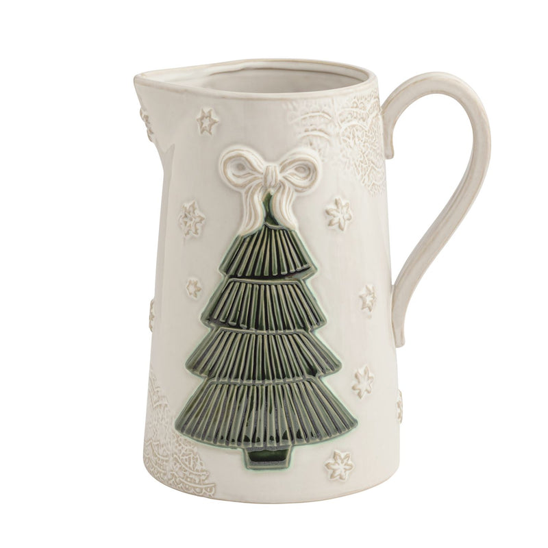 Pressed Lace Christmas Tree Pitcher