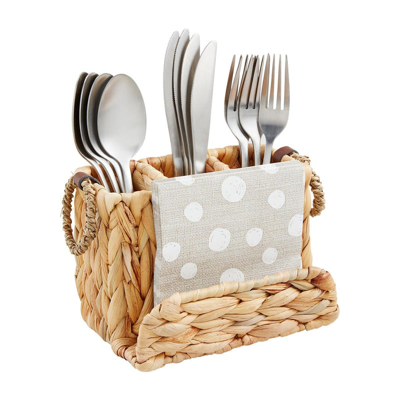 Woven Utensil Caddy & Napkin Set