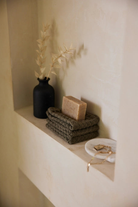 Geometry Waffle Wash Cloth Set  - FOREST