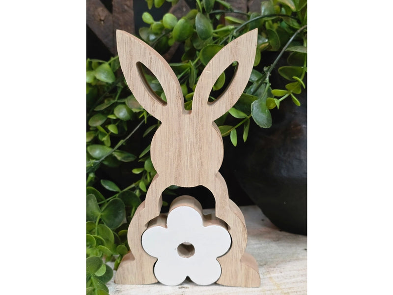 Bunny w/ Enamel Flower Cutout