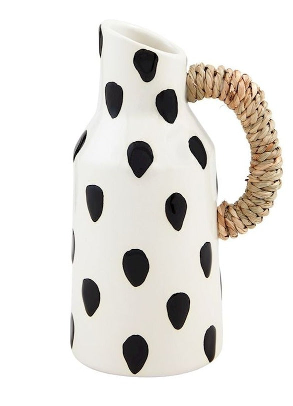 Black Patterned Bud Vase