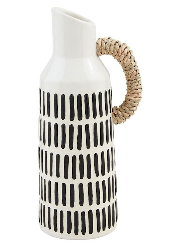 Black Patterned Bud Vase