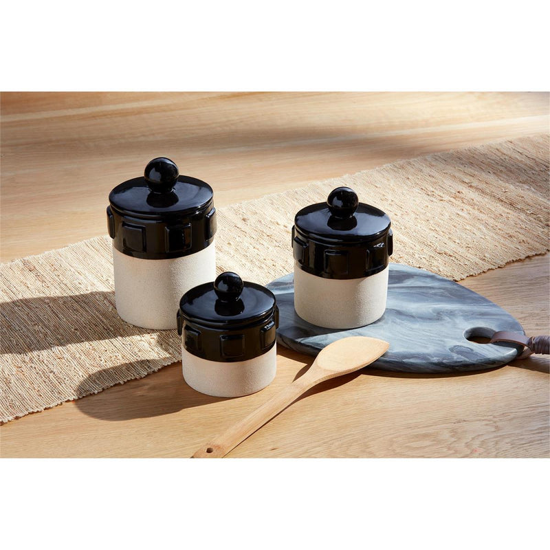Black Two-Tone Bead Canister Set