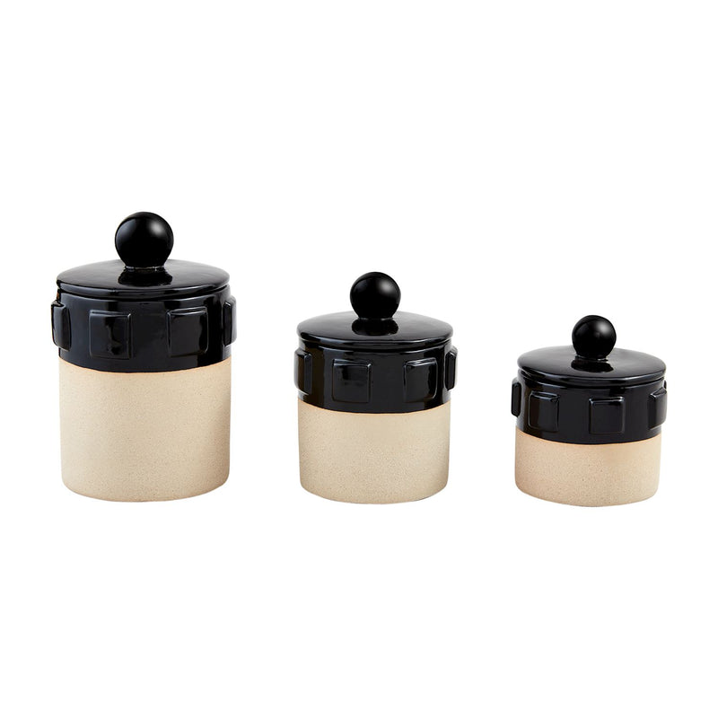 Black Two-Tone Bead Canister Set