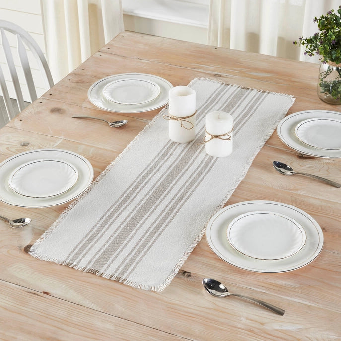 Antique White / Grey Stripe Indoor/Outdoor Runner
