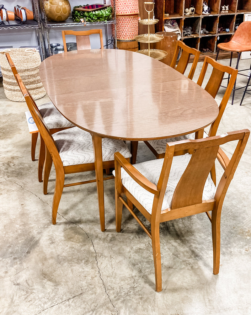 Mid-Century Dining Set Table 6 Chairs