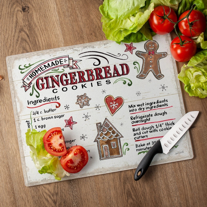 Christmas Treats 15x12 Tempered Glass Cutting Board
