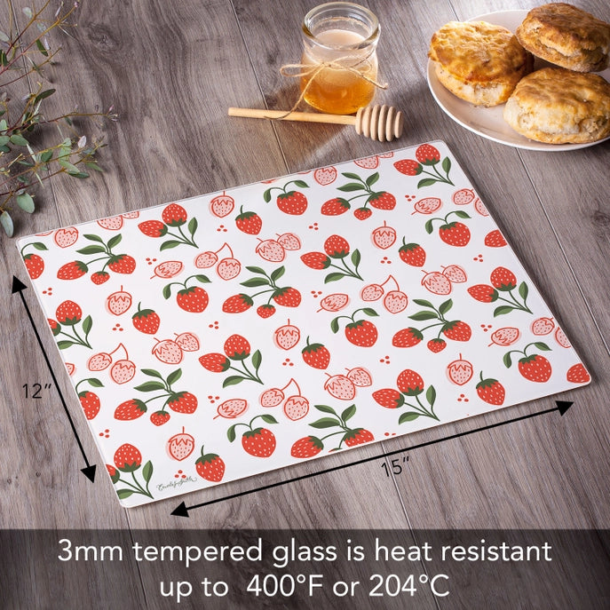 Tooty Fruity 15x12 Tempered Glass Cutting Board