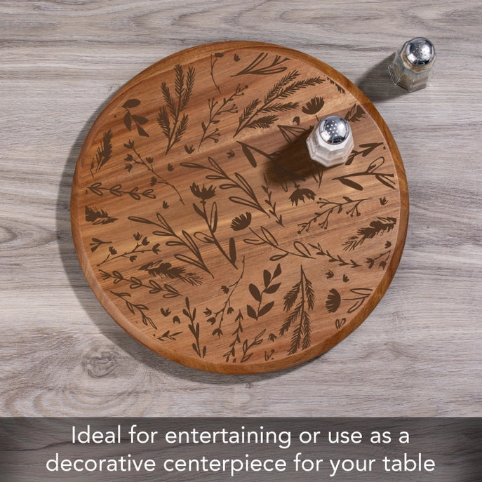 Round Acacia Wood Lazy Susan