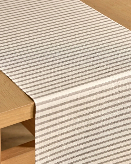 Geometry Table Runner - Stone Stripe