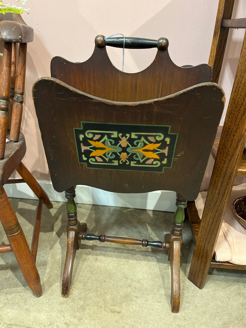 Vintage Folk Art Magazine Stand