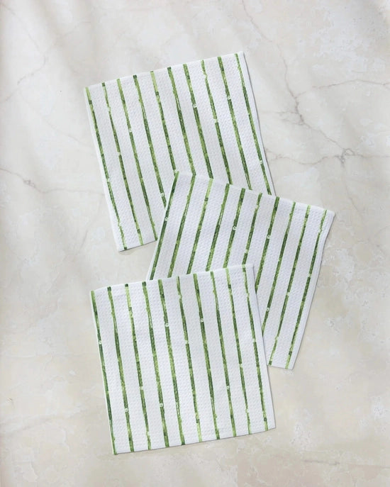 Geometry Dishcloth Set- Greenhouse Stripe