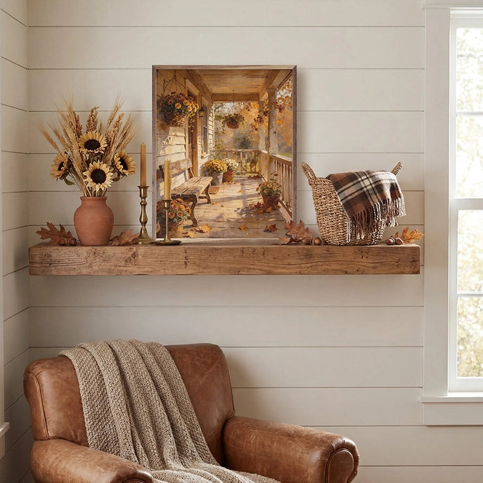 16x20 Fall's Front Porch Framed Art