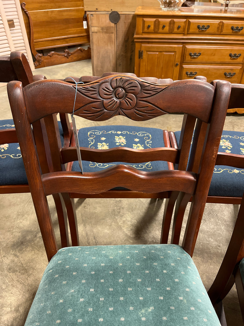 SET OF 4 Rose Carved Chairs