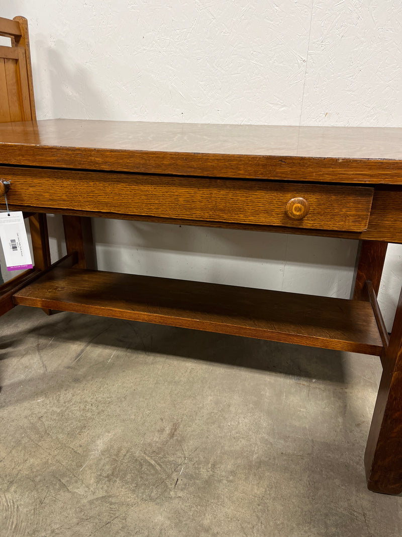 Oak Library Table Desk Antique