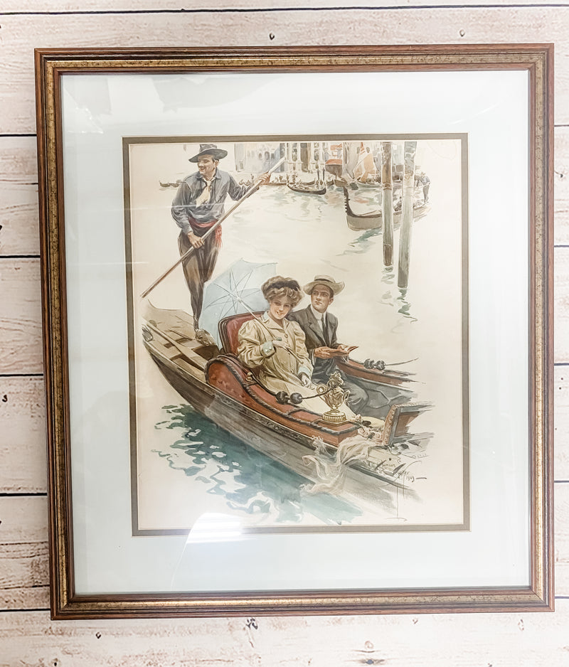 Framed Fisher Artwork  "The American Girl in Italy"