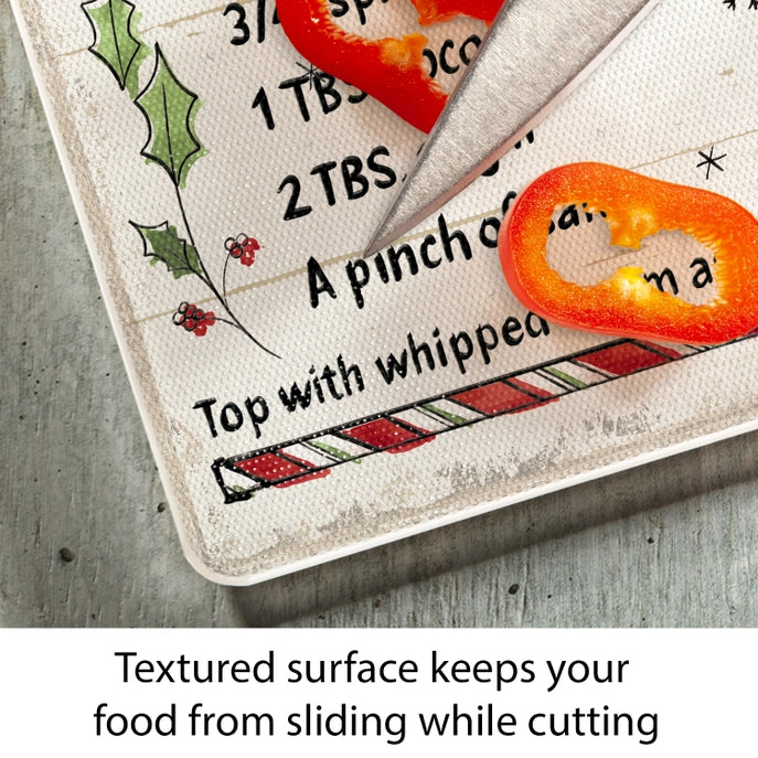 Christmas Treats 10x8 Tempered Glass Cutting Board