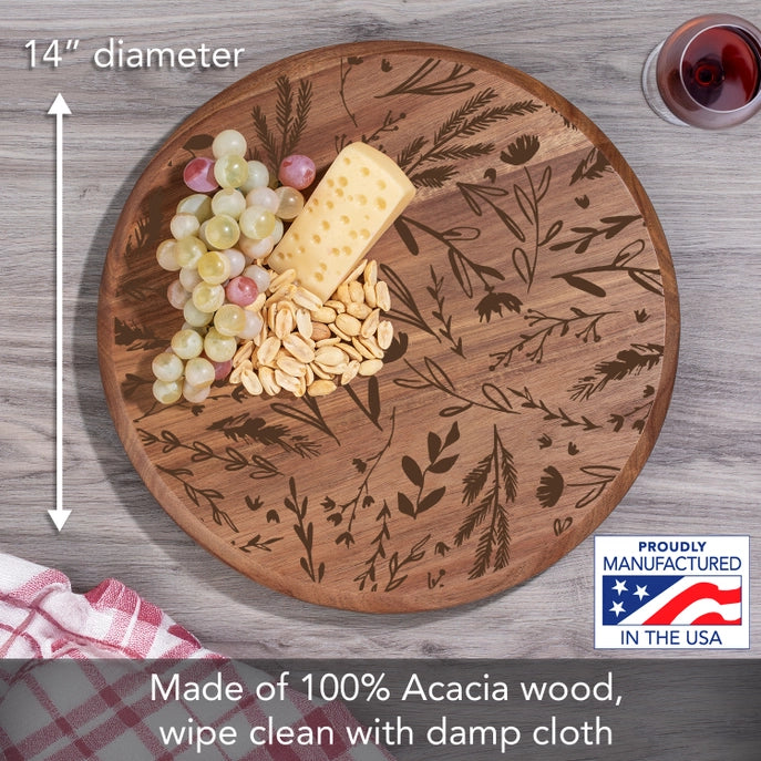 Round Acacia Wood Lazy Susan
