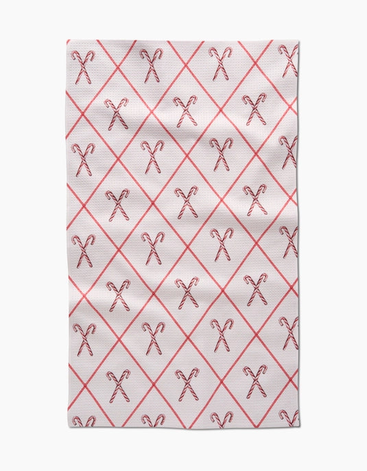Geometry Tea Towel - Festive Candy Canes