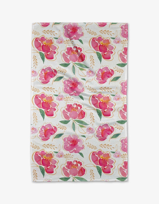 Geometry Tea Towel - Pink Peony