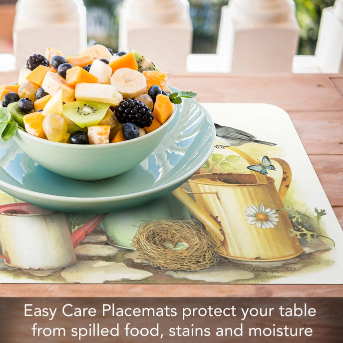 Chickadees and Butterflies Reversible Plastic Placemat