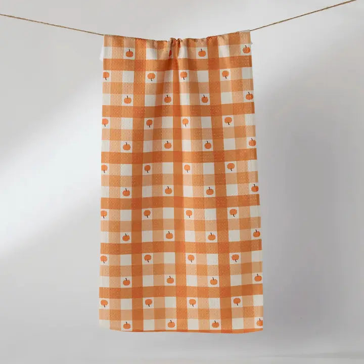 Geometry Bar Towel - Pumpkin Check